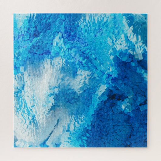 Puzzle Bleu et blanc Mélange d'art Abstrait (Vertical)