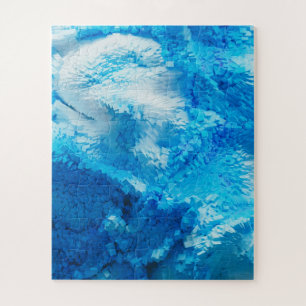 Puzzle Bleu et blanc Mélange d'art Abstrait