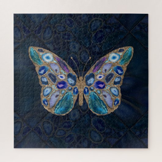 Puzzle Bleu et mauve Geodes Papillon (Vertical)