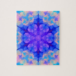 Puzzle Bleu et rose Gradient Pastel Bubble Art
