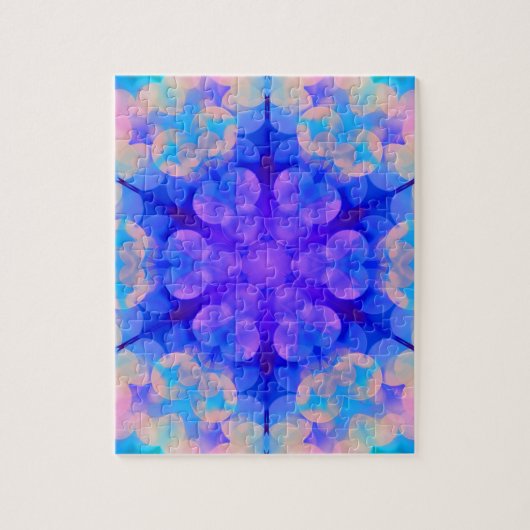 Puzzle Bleu et rose Gradient Pastel Bubble Art (Vertical)
