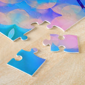 Puzzle Bleu et rose Gradient Pastel Bubble Art (Côté)