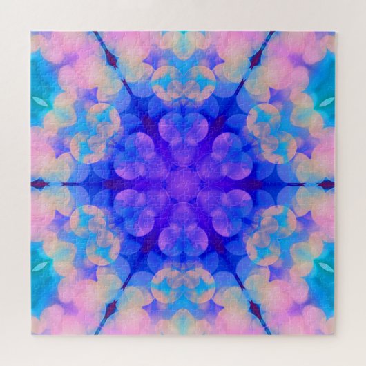 Puzzle Bleu et rose Gradient Pastel Bubble Art (Horizontal)