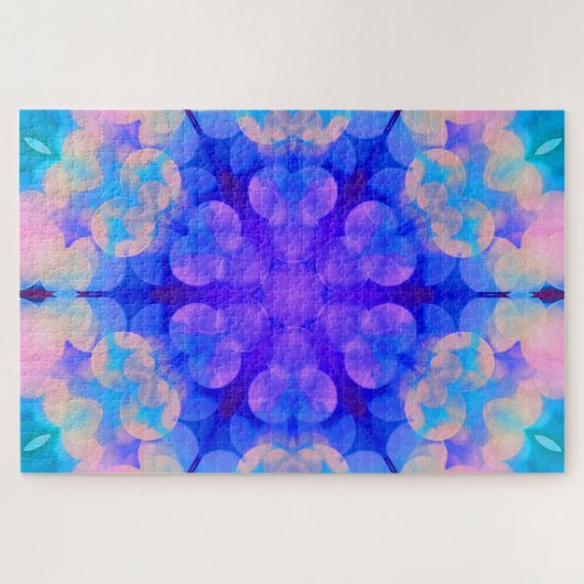 Puzzle Bleu et rose Gradient Pastel Bubble Art (Horizontal)