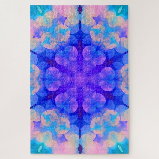 Puzzle Bleu et rose Gradient Pastel Bubble Art (Vertical)