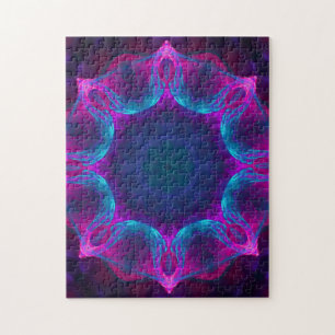 Puzzle Bleu et rose néon foncé Kaleidoscope dégradé