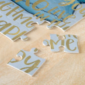 Puzzle Bleu Femme Face Or Citations Inspirationnelles (Côté)