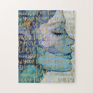 Puzzle Bleu Femme Face Or Citations Inspirationnelles