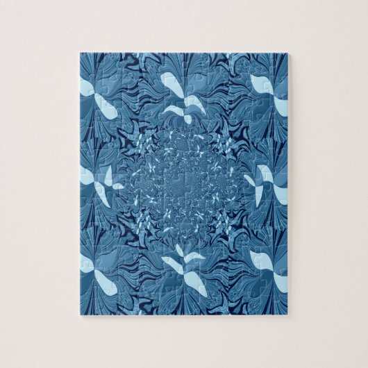 Puzzle Bleu Iridescendant. (Vertical)