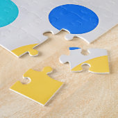 Puzzle Bleu Jaune Turquoise Points (Côté)