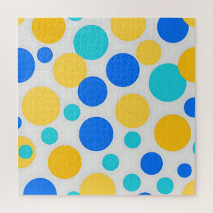 Puzzle Bleu Jaune Turquoise Points