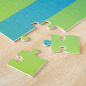 Puzzle Bleu Jaune Vert Motif Rayé (Côté)