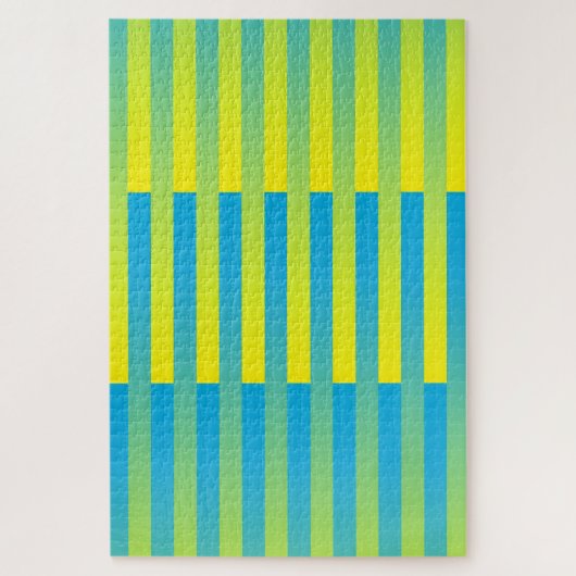 Puzzle Bleu Jaune Vert Motif Rayé (Vertical)