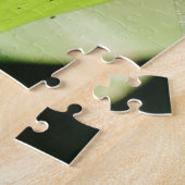 Puzzle Bleu libellule sur une feuille verte (Côté)