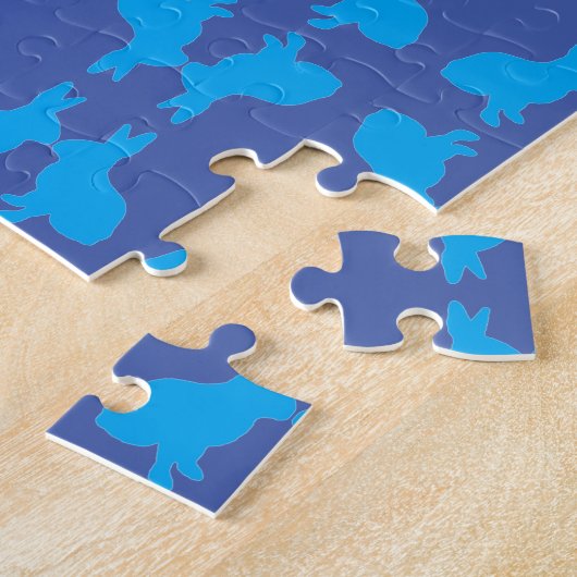 Puzzle bleu moderne difficile (Côté)