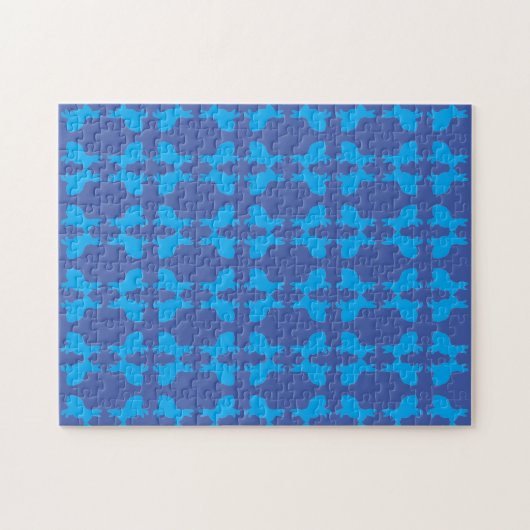 Puzzle bleu moderne difficile (Horizontal)