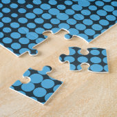 Puzzle Bleu, moderne, rétro, cool, motif à points tendanc (Côté)