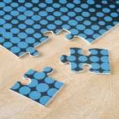 Puzzle Bleu, moderne, rétro, cool, motif à points tendanc (Côté)