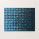 Puzzle Bleu, moderne, rétro, cool, motif à points tendanc (Horizontal)