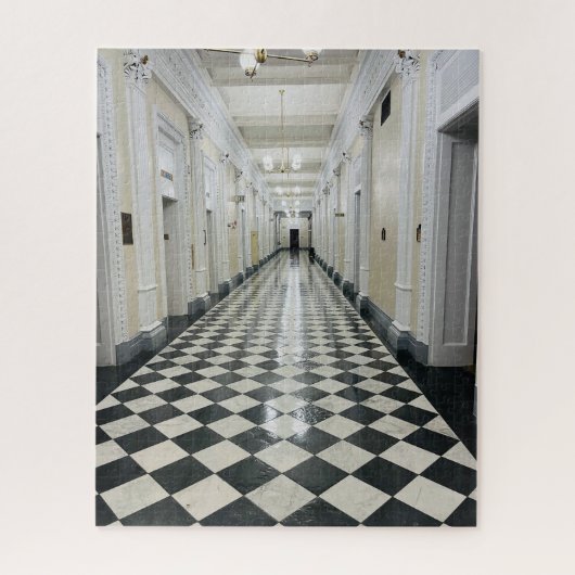 Puzzle Bleu noir blanc Hallway West Wing (Vertical)