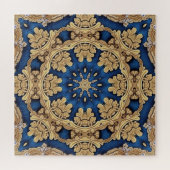 Puzzle bleu or décoratif (Horizontal)