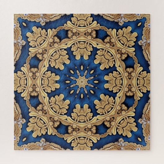 Puzzle bleu or décoratif (Vertical)