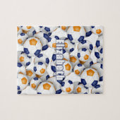Puzzle bleu orange équipe couleurs filles garçons soccer (Horizontal)