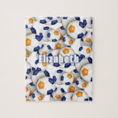 Puzzle bleu orange équipe couleurs filles garçons soccer (Vertical)