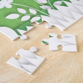 Puzzle Bleu pâque, fleurs et papillon (Côté)