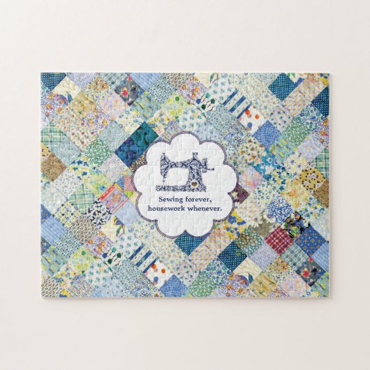 Puzzle bleu patchwork (Horizontal)