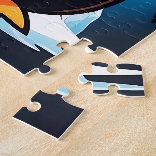 Puzzle Bleu pingin animal (Côté)