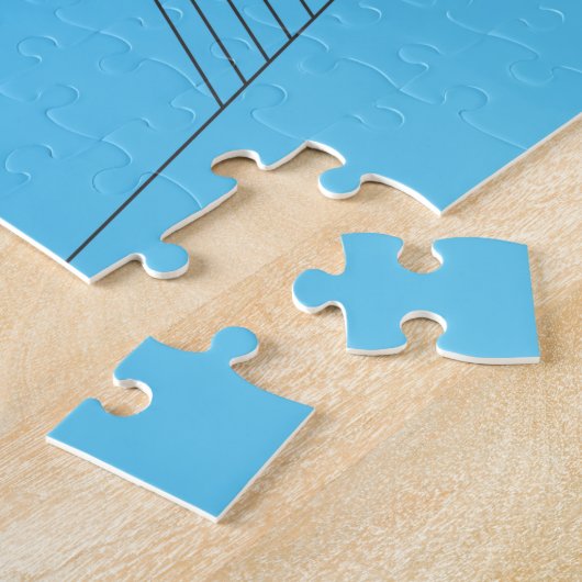 Puzzle Bleu, simple, élégant, abstrait motif (Côté)