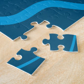 Puzzle Bleu, simple, moderne, cool vague abstraction (Côté)