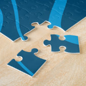 Puzzle Bleu, simple, moderne, cool vague abstraction (Côté)