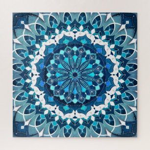 Puzzle bleu turquoise Mandala