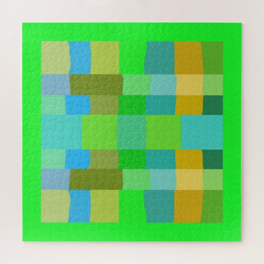 Puzzle Bleu Vert orange violet Motif crémeux Abstrait (Horizontal)