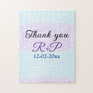 Puzzle Bleu violet ombre paillettes scintillement merci a
