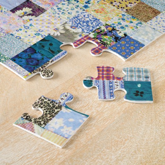 Puzzle Bleus d'impression Patchwork vintage (Côté)