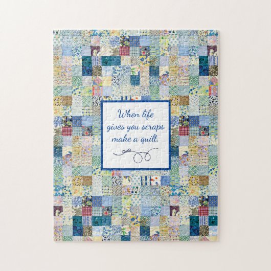 Puzzle Bleus d'impression Patchwork vintage (Vertical)
