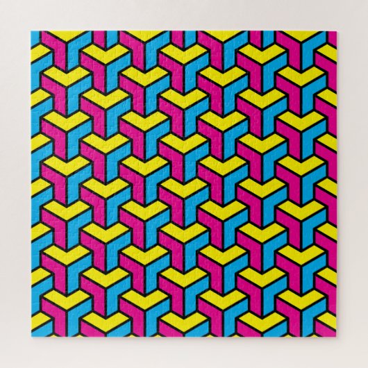 Puzzle Bloc d'illusion géométrique CMYK en gras (Vertical)