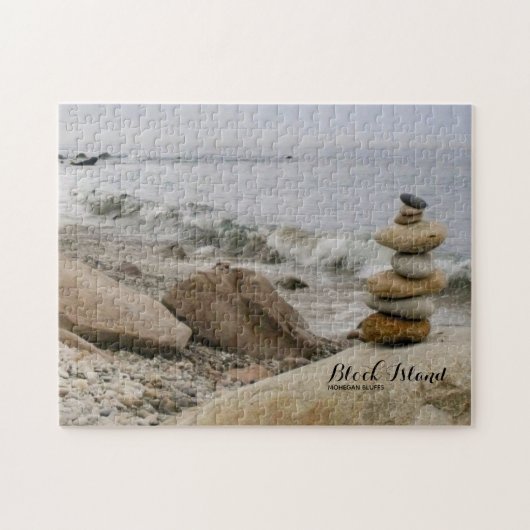 Puzzle Block Island Stone Cairs, Mohegan Bluffs, (Horizontal)