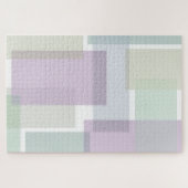 Puzzle Blocs Pastel Retro Lavender Vert Bleu Abstrait (Horizontal)