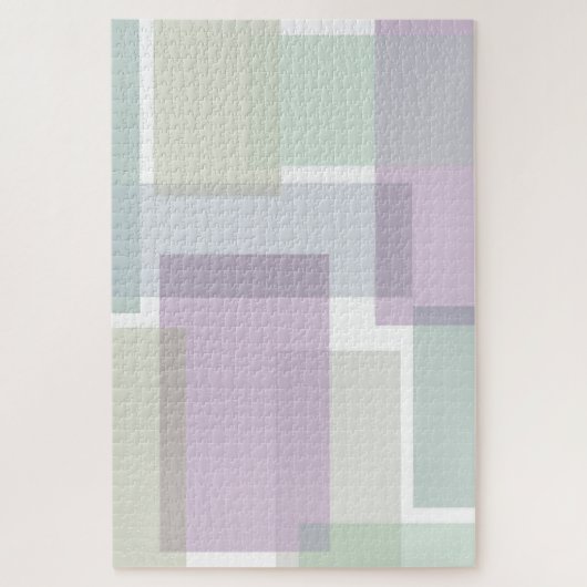 Puzzle Blocs Pastel Retro Lavender Vert Bleu Abstrait (Vertical)