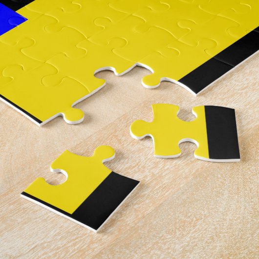 Puzzle Blocs rouge, jaune, noir, bleu et vert (Côté)