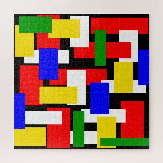 Puzzle Blocs rouge, jaune, noir, bleu et vert (Horizontal)