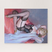 Puzzle Blonde assise épingle (Horizontal)