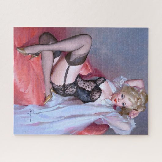 Puzzle Blonde assise épingle (Horizontal)