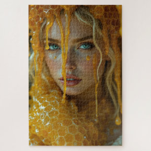 Puzzle Blonde Belle déesse dans un rayon de miel
