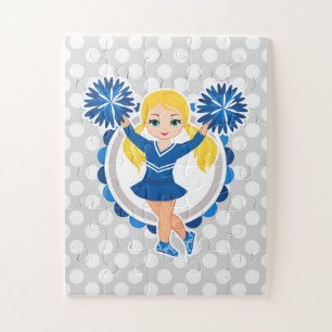 Puzzle Blonde Pom-pom girl Bleu - Cute Cheer