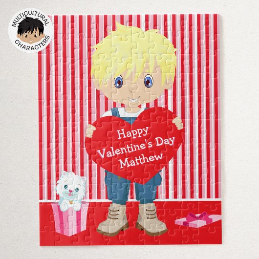 Puzzle Blonde Valentine's Boy